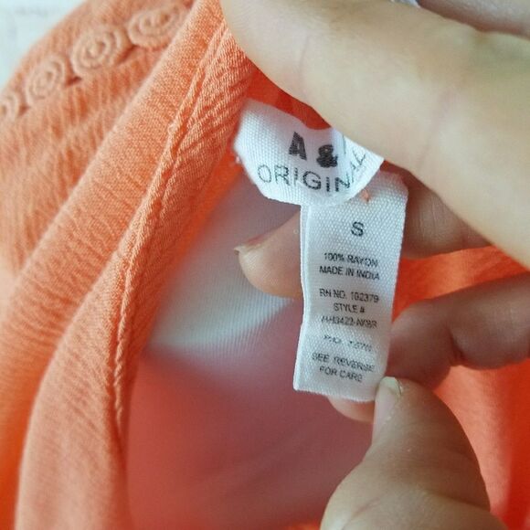 3/$25 orange cold shoulder top boho small - Picture 3 of 7